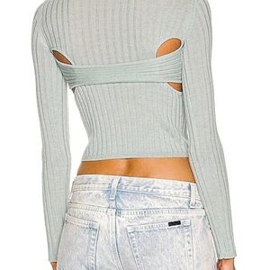 John Elliott Light Blue Ribbed Women's Top